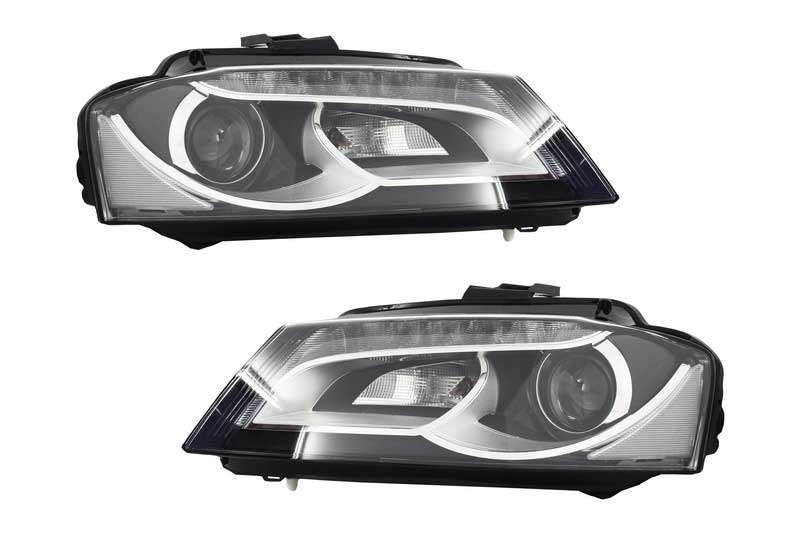 Βλησαρούλης Car Center - LED DRL Headlights for Audi A3 8P 8P1 8PA (2009-2012) Facelift Design Daytime Running Light Black