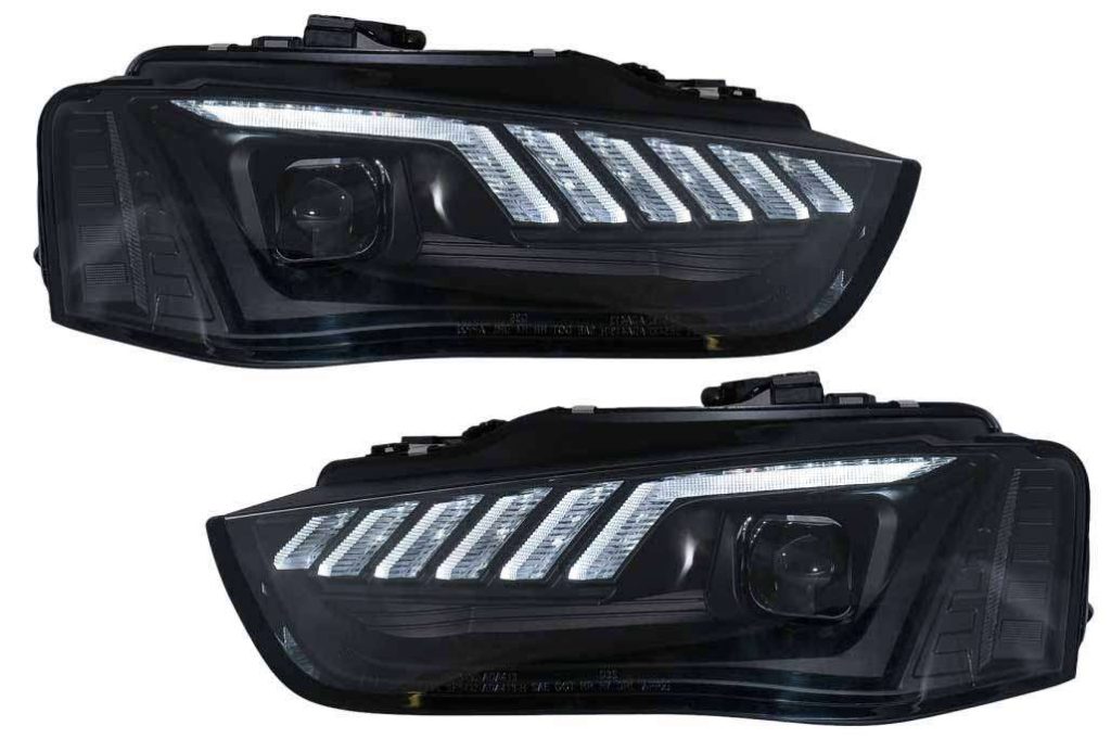 Βλησαρούλης Car Center - LED DRL Xenon Headlights suitable for AUDI A4 B8.5 Facelift (2012-2015) Dynamic Sequential Turning Light Black