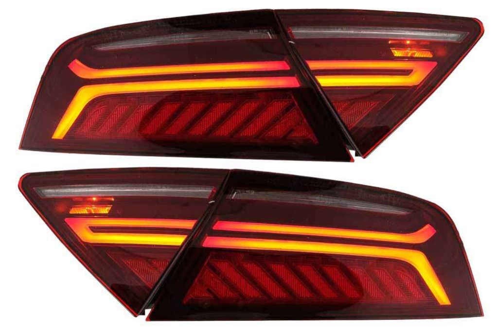 Βλησαρούλης Car Center - LED Light Bar Taillights suitable for Audi A7 4G (2010-2014) Facelift Design Cherry Red Smoke