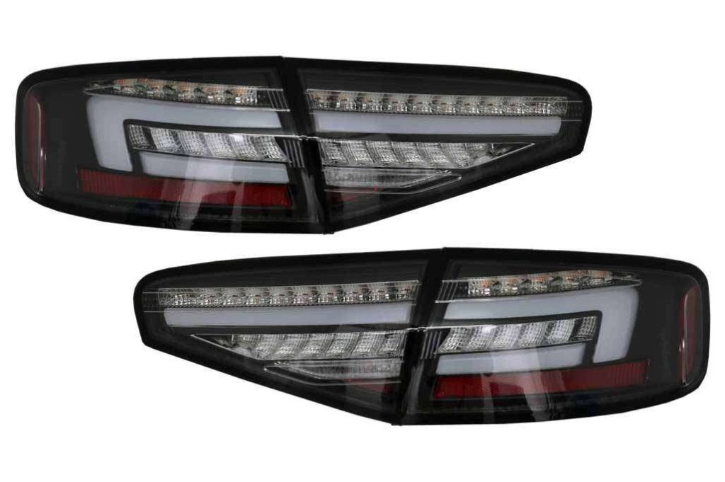Βλησαρούλης Car Center - LED Taillights suitable for Audi A4 B8 Sedan (2012-2015) Red Black Dynamic Sequential Turning Lights