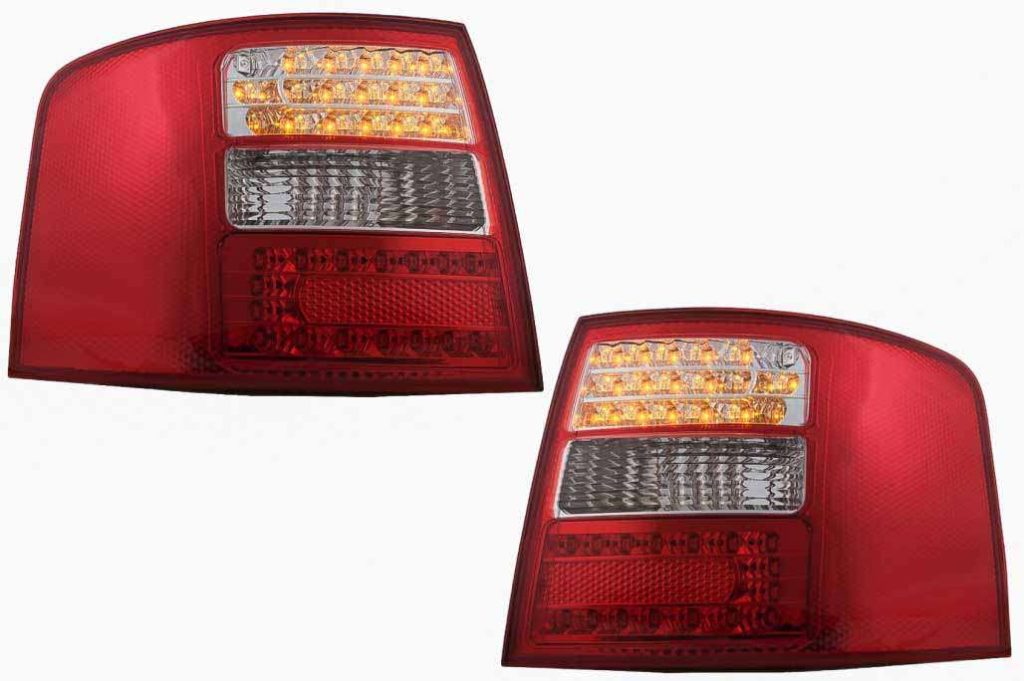 Βλησαρούλης Car Center - LED Taillights suitable for Audi A6 4B C5 Avant (05.1997-05.2004) Clear Glass Red and White