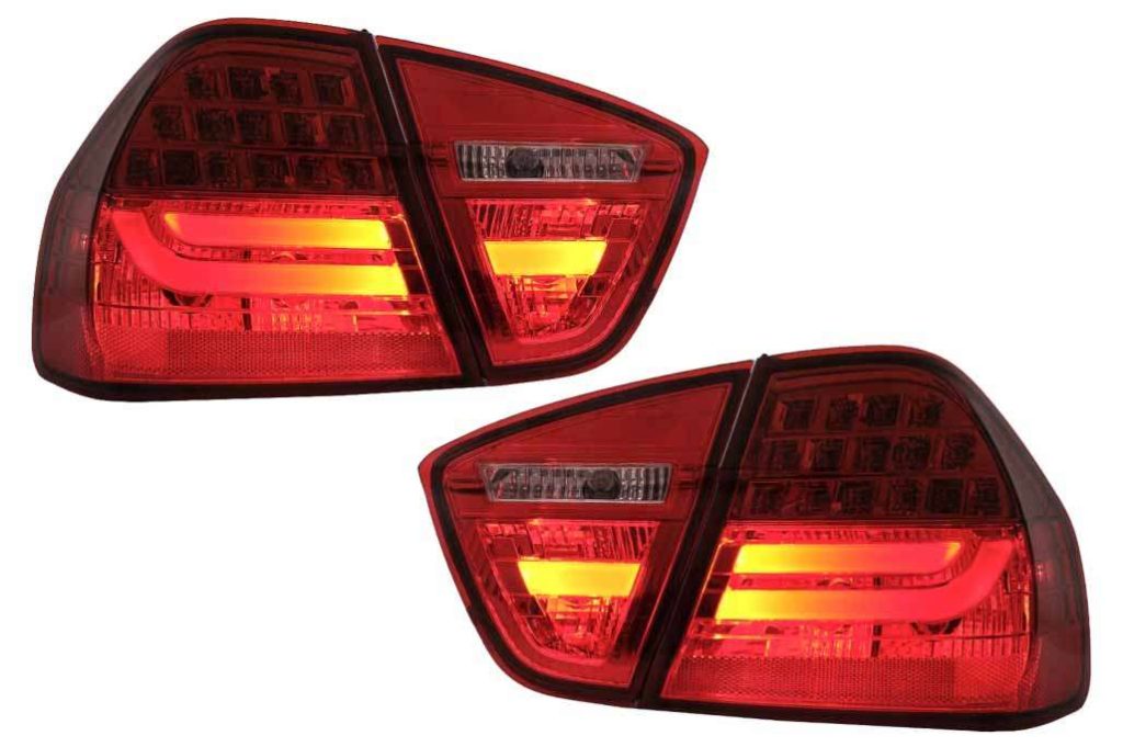 Βλησαρούλης Car Center - LED Taillights suitable for BMW 3 Series E90 (2005-2008) LED Light Bar LCI Design Red Clear