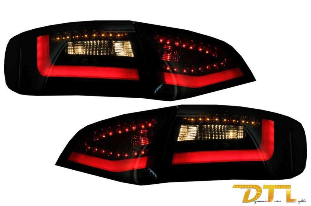 Βλησαρούλης Car Center - Litec LED Taillights suitable for AUDI A4 B8 Avant (2008-2011) Black/Smoke with Dynamic Sequential Turning Light