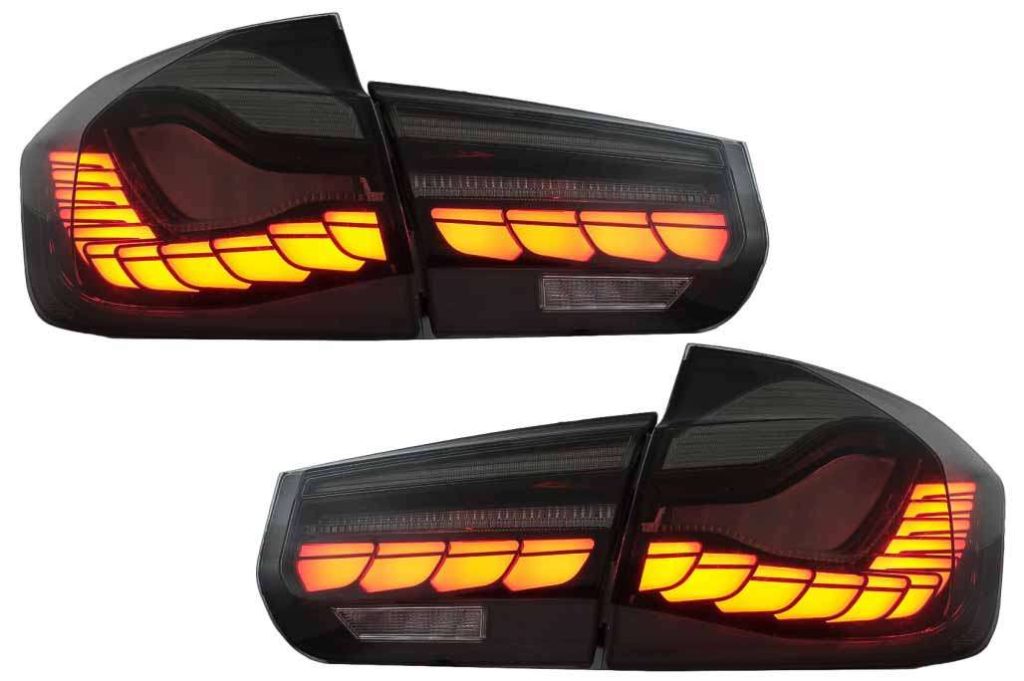 Βλησαρούλης Car Center - OLED Taillights Conversion to M4 Design suitable for BMW 3 Series F30 Pre LCI & LCI (2011-2019) F35 F80 Red Smoke with Dynamic Sequential Turning Light