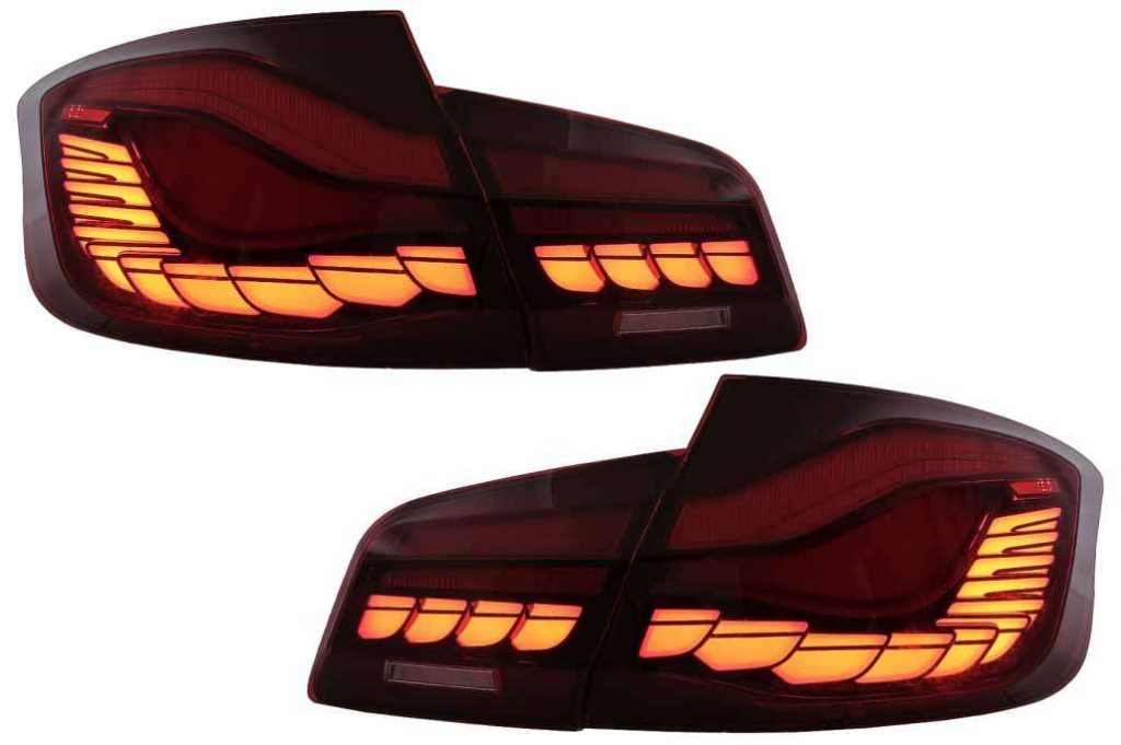 Βλησαρούλης Car Center - OLED Taillights suitable for BMW 5 Series F10 (2011-2017) Red Clear with Dynamic Sequential Turning Light