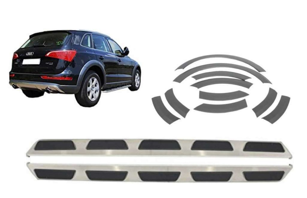 Βλησαρούλης Car Center - Running boards Side Steps suitable for AUDI Q5 8R (2008-2013) with Fender Flares Wheel Arches Extensions Trims OE Design