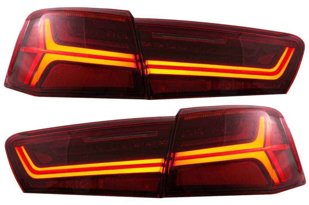 Βλησαρούλης Car Center - Taillights Full LED suitable for Audi A6 4G C7 Limousine (2011-2014) Red Clear Facelift Design with Sequential Dynamic Turning Lights