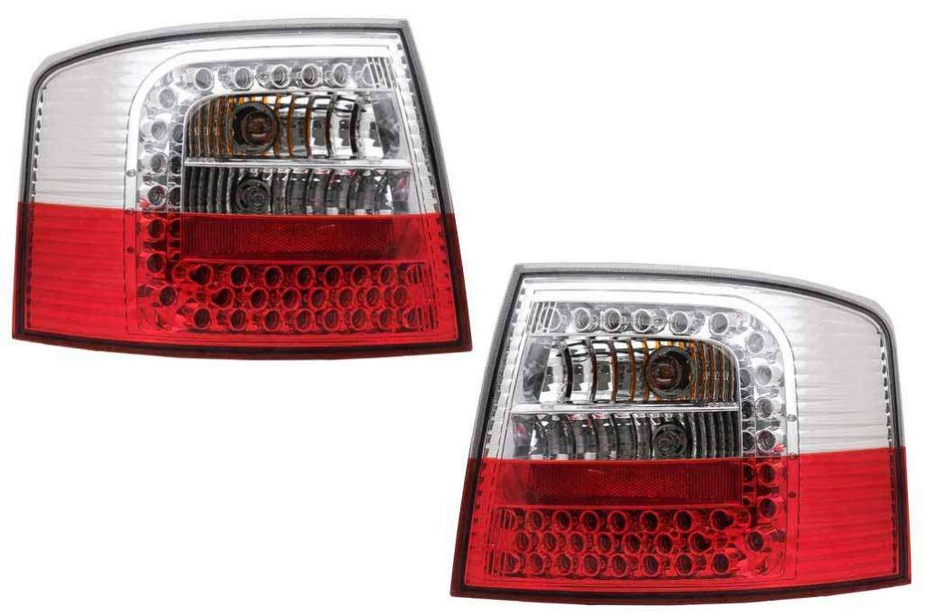 Βλησαρούλης Car Center - Taillights LED suitable for Audi A6 4B C5 Avant Station Wagon (12.1997-01.2005) Clear Glass Red and White