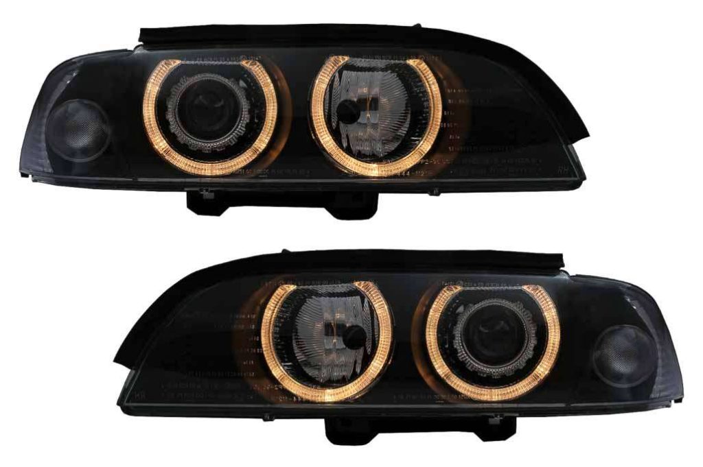 Βλησαρούλης Car Center - Xenon Angel Eyes Headlights suitable for BMW 5 Series E39 Sedan Touring (1995-2003) Black