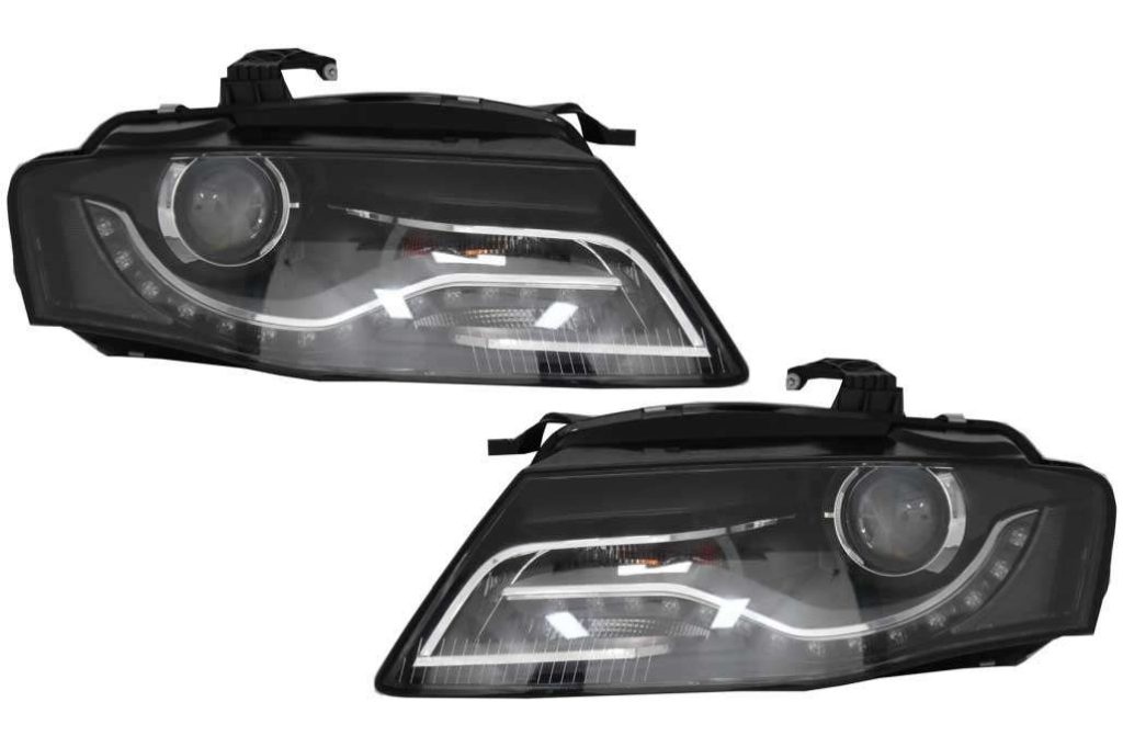 Βλησαρούλης Car Center - Xenon Headlights LED DRL Daytime Running Lights suitable for AUDI A4 B8 8K (09.2007-10.2011) Black