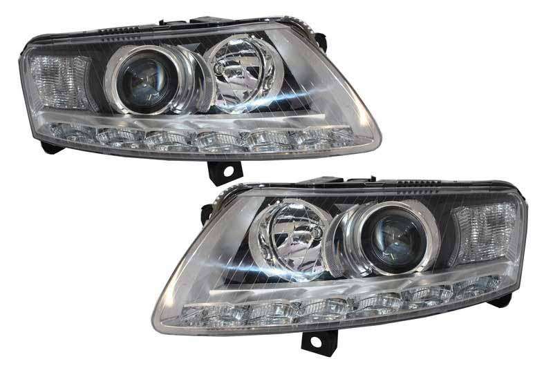 Βλησαρούλης Car Center - Xenon Headlights LED DRL suitable for Audi A6 C6 4F (04.2004-2008) Chrome Without AFS