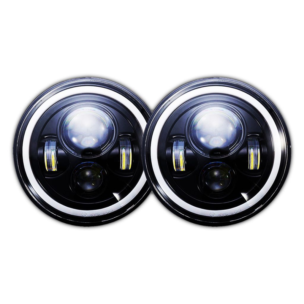 Βλησαρούλης Car Center - ΖΕΥΓΑΡΙ ΦΑΝΑΡΙΑ LED ΓΙΑ JEEP 7" 60W 8000LM 9-32V ΜΕ 2 ΣΚΑΛΕΣ, ANGEL EYES DRL & ΦΛΑΣ LD21WL128
