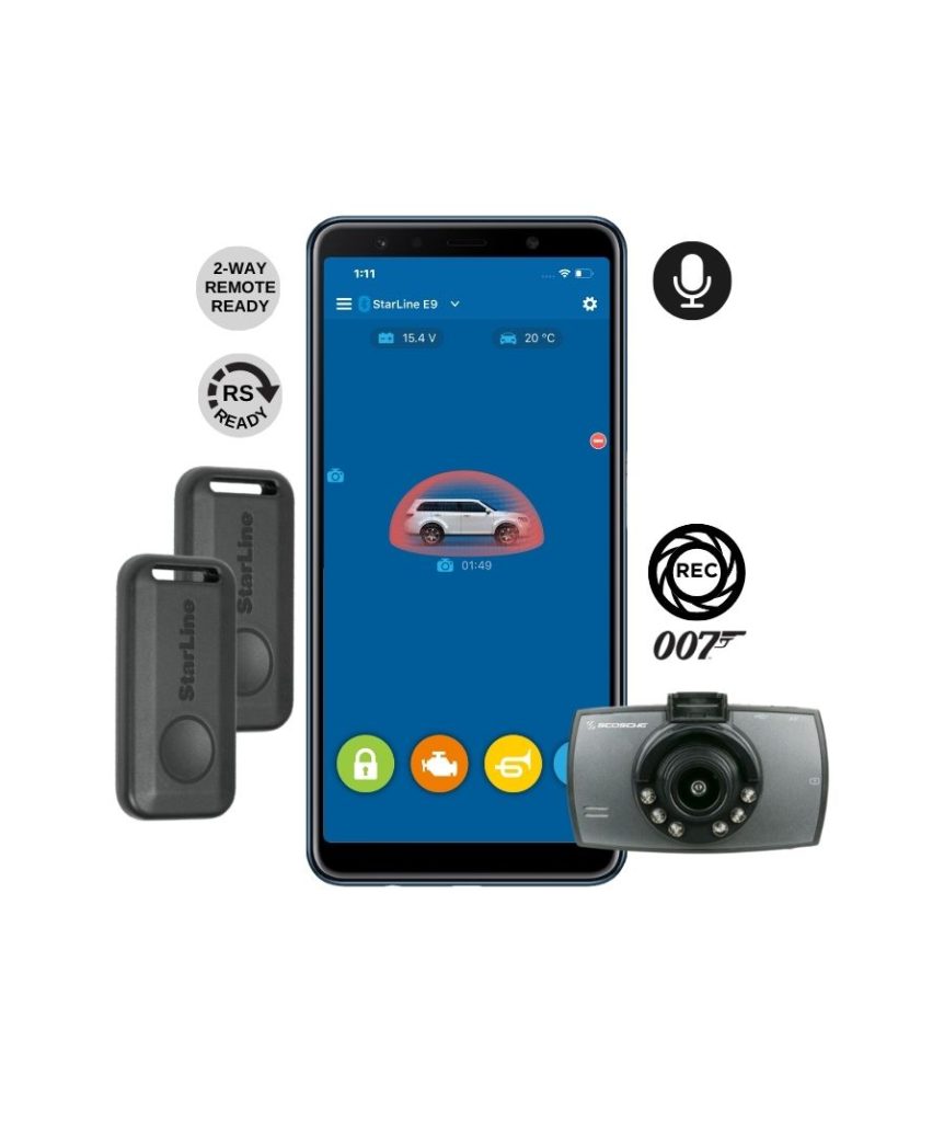 Βλησαρούλης Car Center - StarLine E9-2-007S V2 Συναγερμός αυτοκινήτου με 2 tags και καταγραφή μέσω κάμερας Scosche-