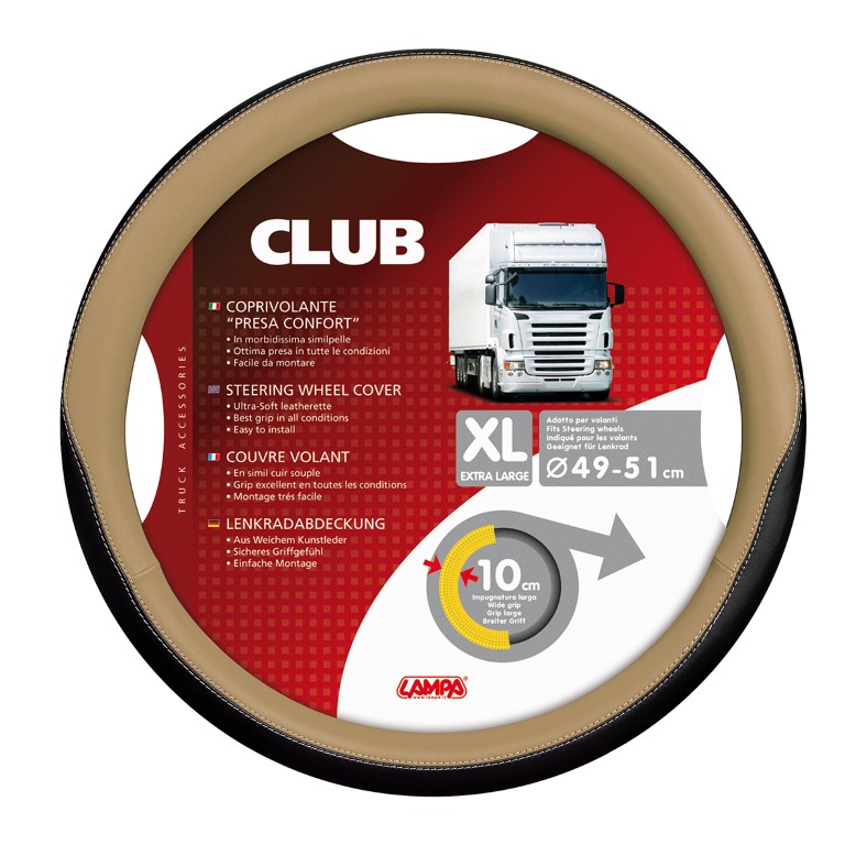 Βλησαρούλης Car Center - ΚΑΛΥΜΜΑ ΤΙΜΟΝΙΟΥ ΦΟΡΤΗΓΟΥ CLUB (XL) 49-51cm (ΜΑΥΡΟ/ΜΠΕΖ/ΟΙΚΟΛΟΓΙΚΟ/ΑΟΣΜΟ)