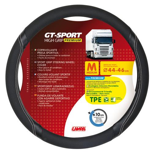Βλησαρούλης Car Center - Κάλυμμα Τιμονιού Φορτηγού GT-SPORT Μαύρο με Ασημί Ραφή ? 44/46 cm Medium