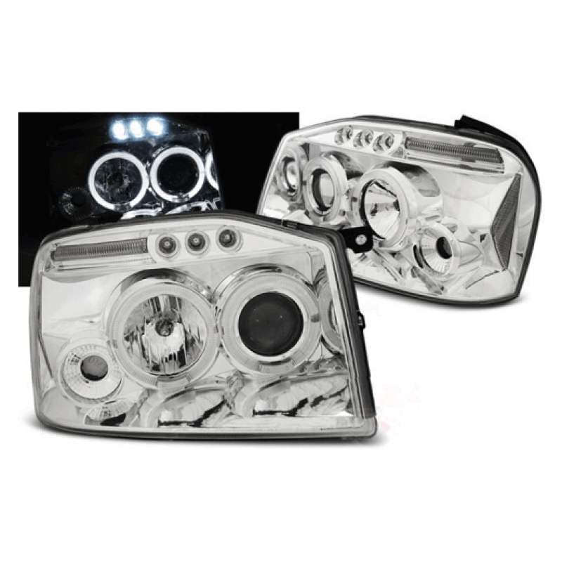 Βλησαρούλης Car Center - Μπροστινά Φανάρια Angel Eyes Για Nissan Navara D22 Frontier 2001-2004