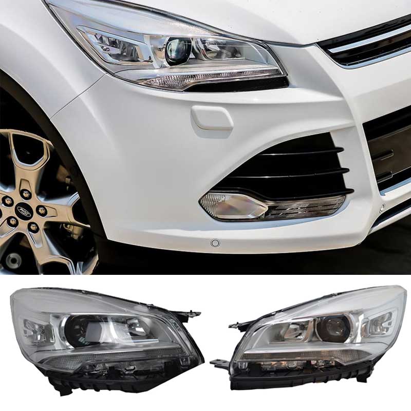 Βλησαρούλης Car Center - Μπροστινά Φανάρια Set Για Ford Kuga MK2 C520 DRL Χρωμίου H7/H7 Με Μοτέρ