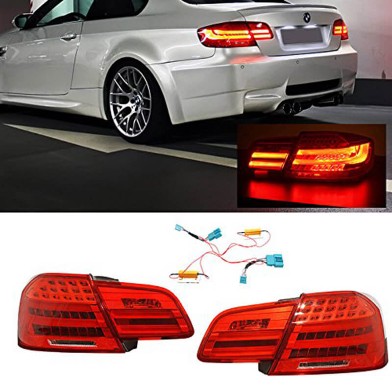 Βλησαρούλης Car Center - Πισινά Φανάρια Set Για Bmw 3 E92 Coupe 06-10 Led Bar LCI Look Κόκκινο/Φιμέ