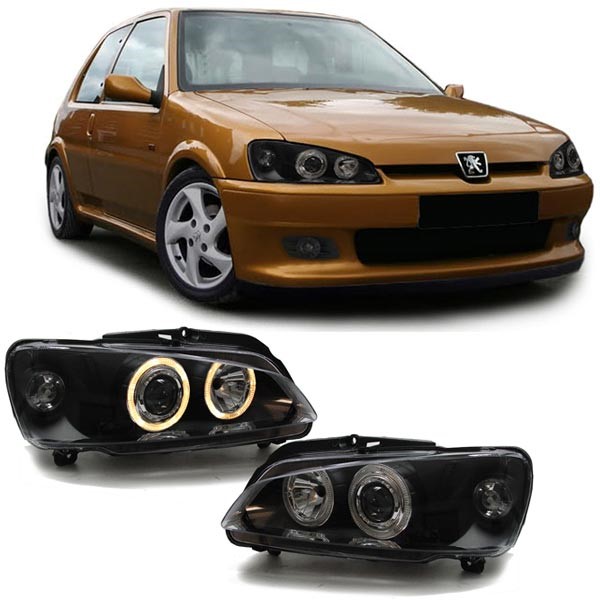 Βλησαρούλης Car Center - Φανάρια μαρκέ Angel Eyes μαύρα Peugeot 106 1996+