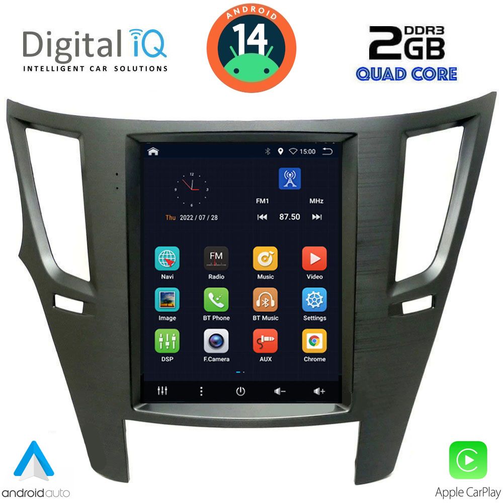 Βλησαρούλης Car Center - DIGITAL IQ BXC 3962_CPAA TESLA STYLE for SUBARU LEGACY – OUTBACK mod. 2009>