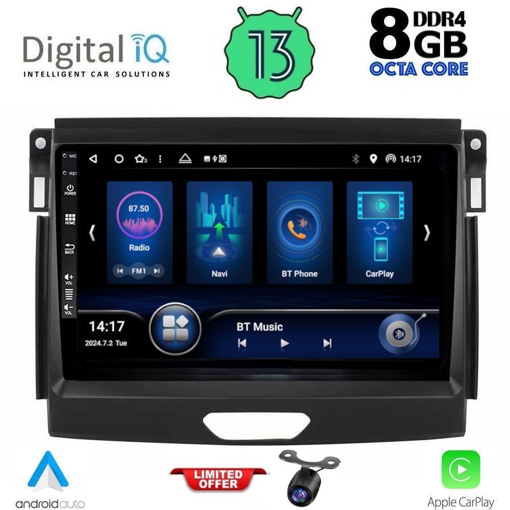 Βλησαρούλης Car Center - DIQ BXD 8172_CPA (9inc) MULTIMEDIA TABLET for FORD RANGER mod. 2015-2018