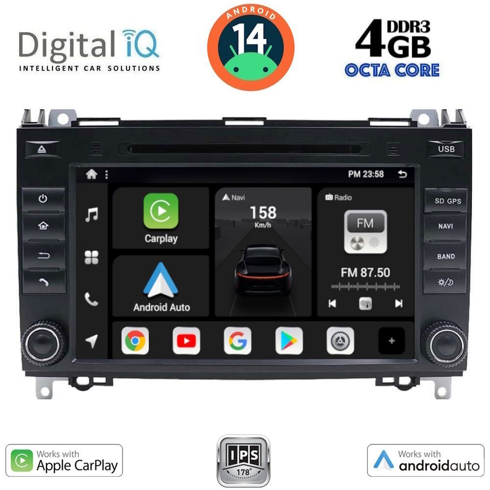 Βλησαρούλης Car Center - DIGITAL IQ BXF 668_CPAA (7'' DVD) MULTIMEDIA SYSTEM for MERCEDES A – B – SPRINTER – VITO – VIANO mod. 2004-2020