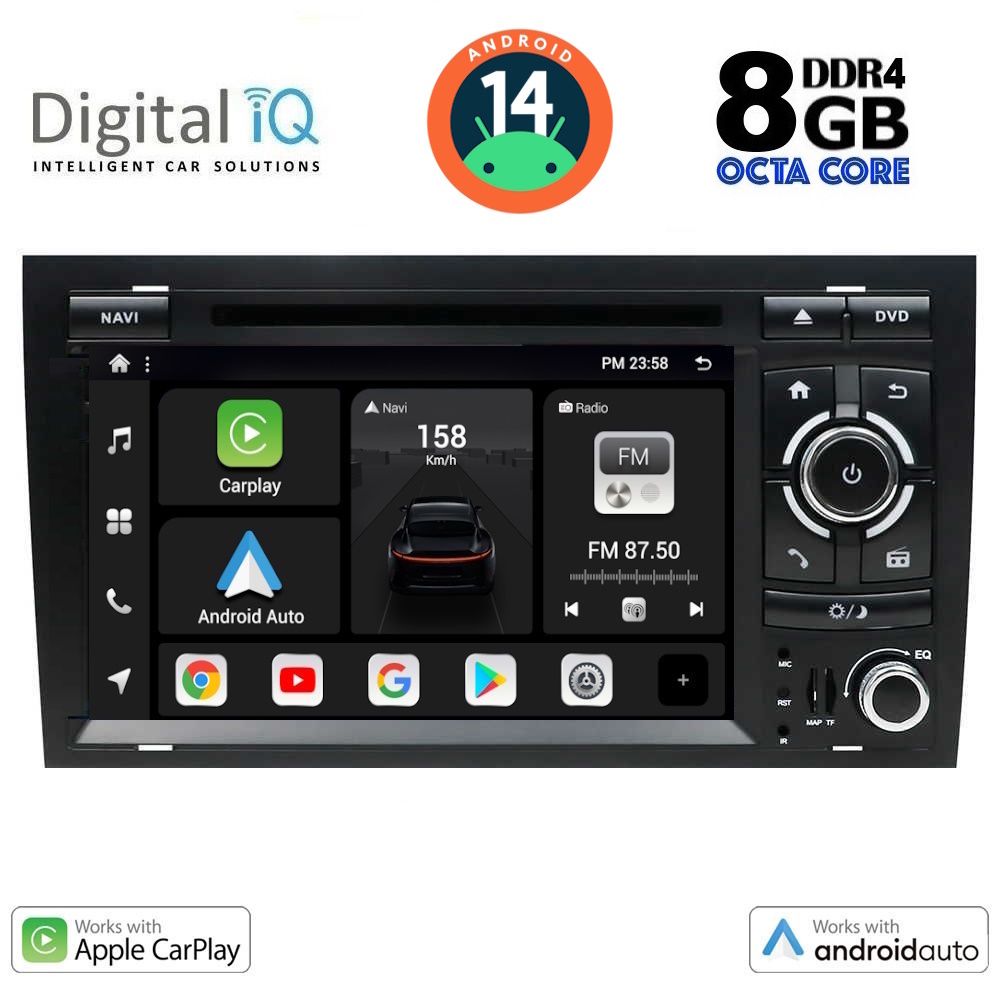 Βλησαρούλης Car Center - DIGITAL IQ BXF 750_CPAA (7'' DVD) MULTIMEDIA SYSTEM for AUDI A4 mod. 2002-2008