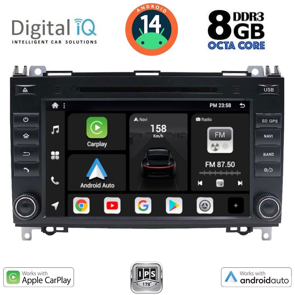 Βλησαρούλης Car Center - DIGITAL IQ BXF 768_CPAA (8'' DVD) MULTIMEDIA SYSTEM for MERCEDES A – B – SPRINTER – VITO – VIANO mod. 2004-2020