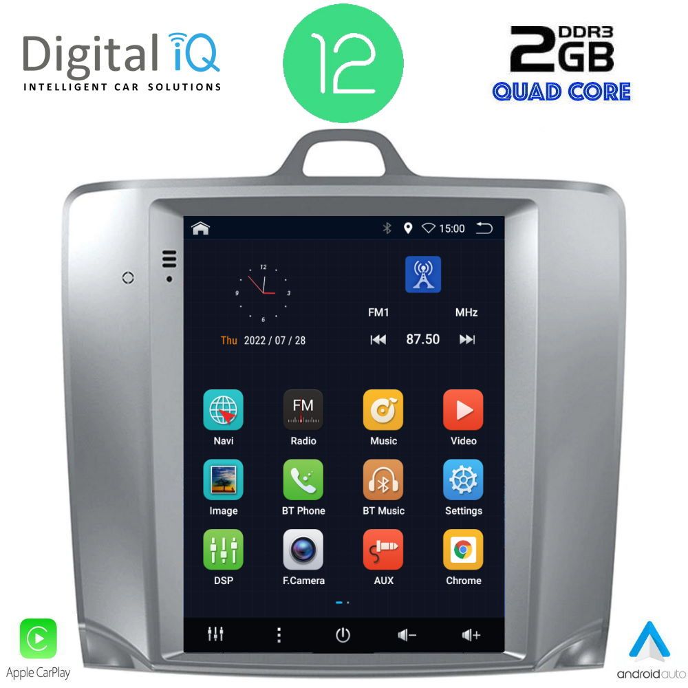 Βλησαρούλης Car Center - DIGITAL IQ BX 2854_CPA TESLA STYLE for FORD FIESTA mod. 2008-2017