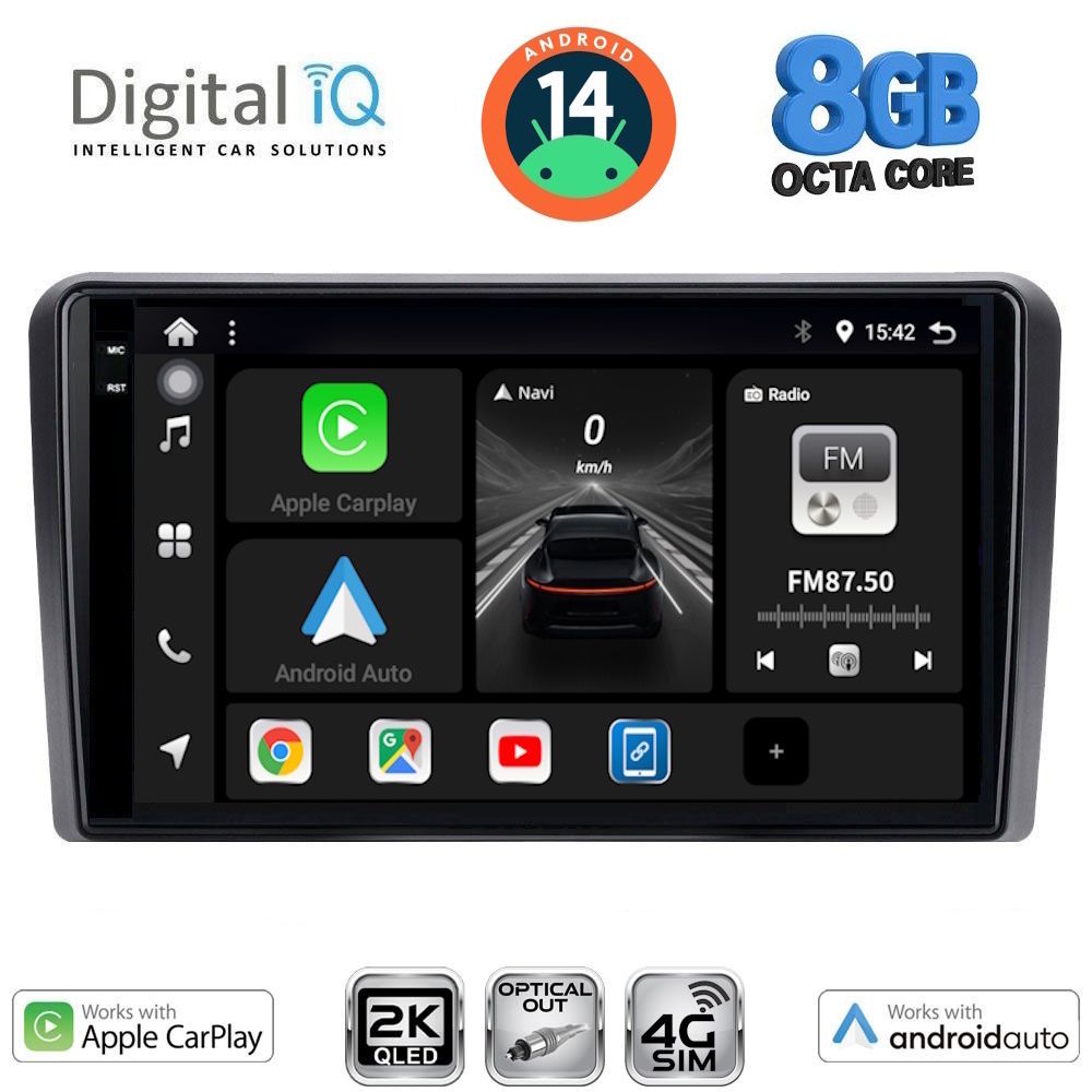Βλησαρούλης Car Center - DIGITAL IQ BXK 20003_CPAA (9inc) MULTIMEDIA TABLET for AUDI A3 mod. 2003-2012