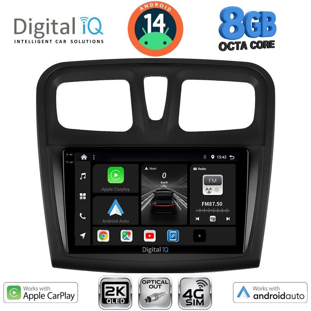Βλησαρούλης Car Center - DIGITAL IQ BXK 20108SQ_CPAA (9inc) MULTIMEDIA TABLET for DACIA LOGAN – SANDERO mod. 2012-2019