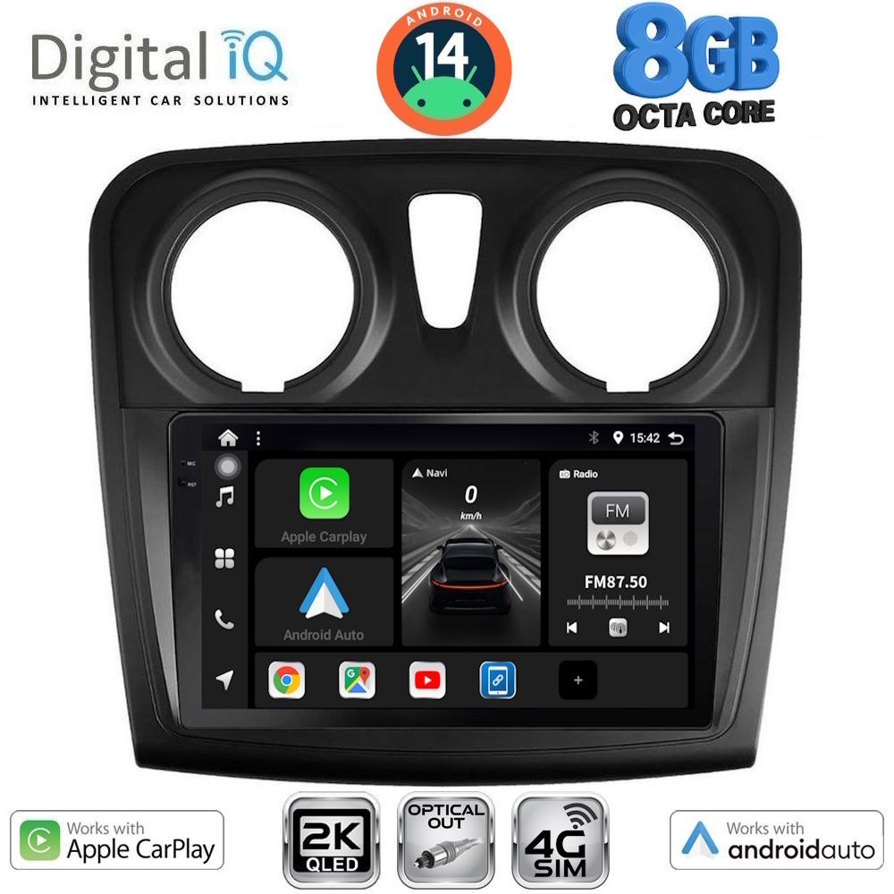 Βλησαρούλης Car Center - DIGITAL IQ BXK 20108_CPAA (9inc) MULTIMEDIA TABLET for DACIA LOGAN – SANDERO mod. 2012-2019