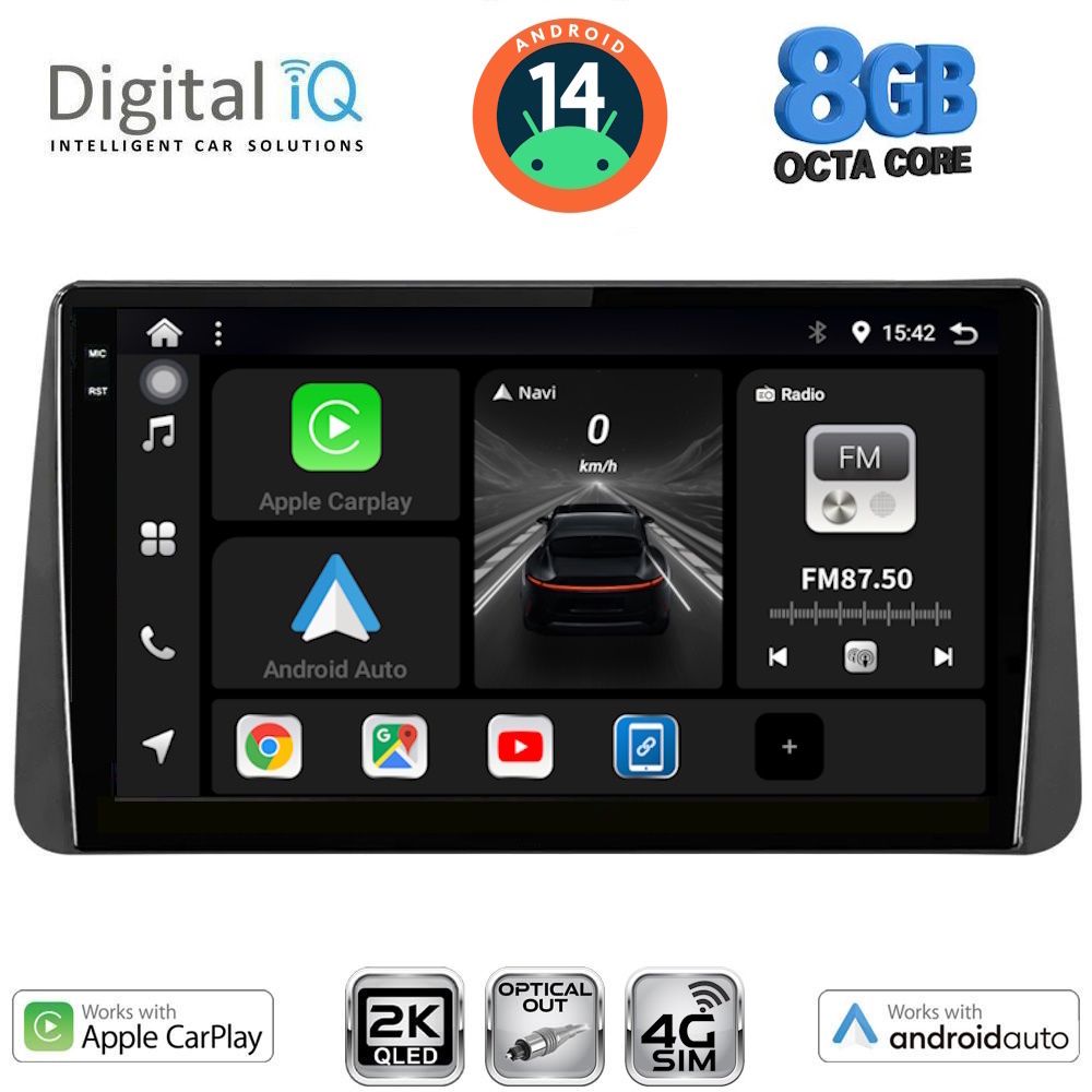 Βλησαρούλης Car Center - DIGITAL IQ BXK 20149_CPAA DASH (9inc) MULTIMEDIA TABLET for FIAT TIPO mod. 2018-2023