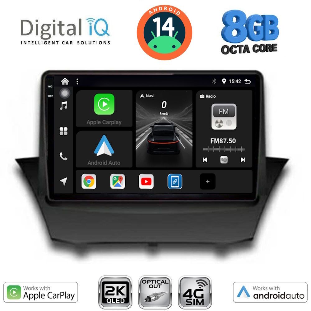 Βλησαρούλης Car Center - DIGITAL IQ BXK 20154_CPAA (9inc) MULTIMEDIA TABLET for FORD FIESTA mod. 2008-2017