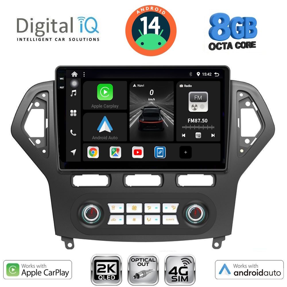 Βλησαρούλης Car Center - DIGITAL IQ BXK 20162_CPAA CLIMA (10inc) MULTIMEDIA TABLET for FORD MONDEO mod. 2007-2011