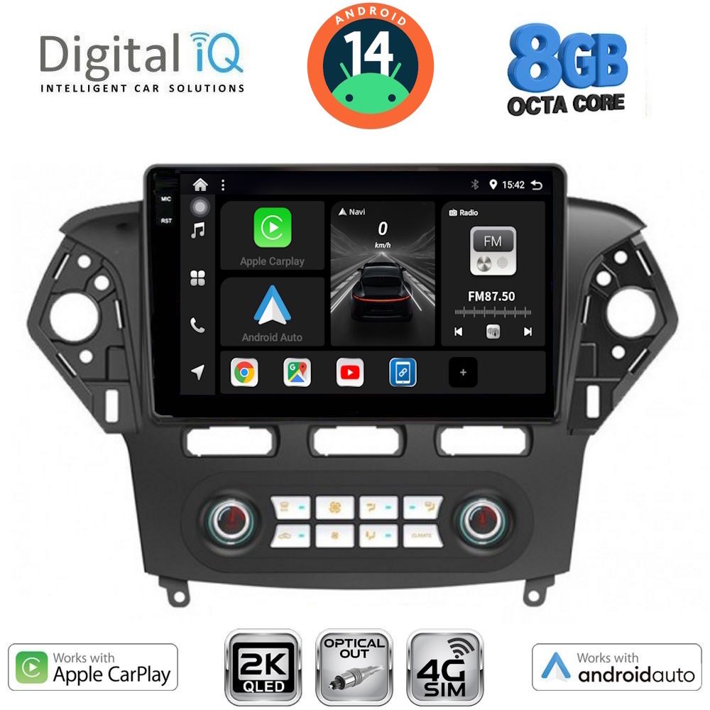 Βλησαρούλης Car Center - DIGITAL IQ BXK 20163_CPAA CLIMA (10inc) MULTIMEDIA TABLET for FORD MONDEO mod. 2011-2013