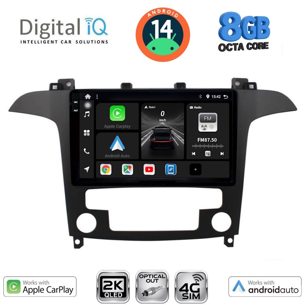 Βλησαρούλης Car Center - DIGITAL IQ BXK 20175_CPAA CLIMA (9inc) MULTIMEDIA TABLET for FORD SMAX mod. 2006-2014