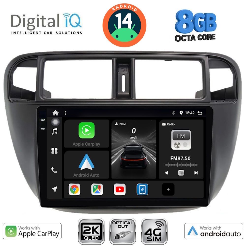 Βλησαρούλης Car Center - DIGITAL IQ BXK 20186_CPAA A/C (9inc) MULTIMEDIA TABLET for HONDA CIVIC mod. 1995-2001