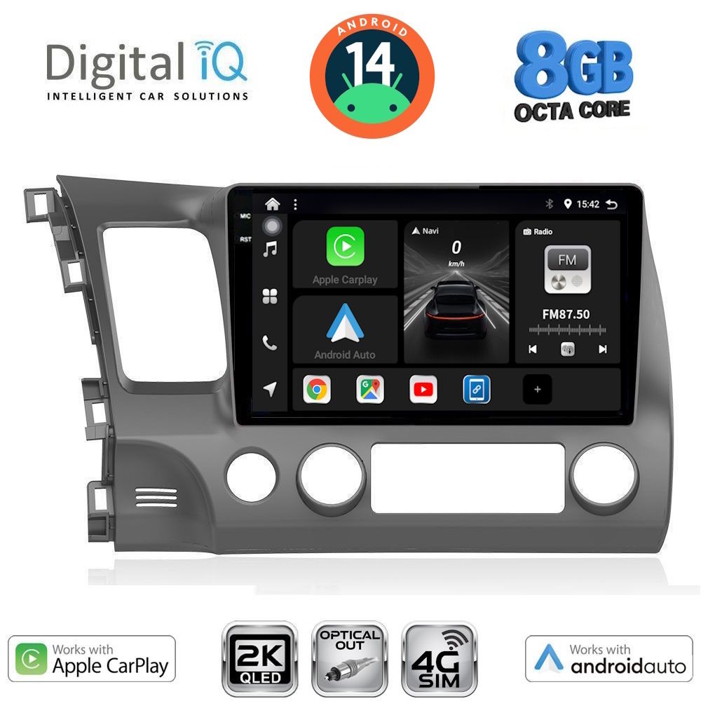 Βλησαρούλης Car Center - DIGITAL IQ BXK 20188_CPAA (10inc) MULTIMEDIA TABLET for HONDA CIVIC 4D mod. 2006-2012