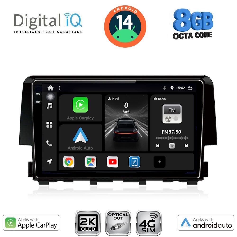 Βλησαρούλης Car Center - DIGITAL IQ BXK 20191_CPAA (9inc) MULTIMEDIA TABLET for HONDA CIVIC mod. 2016>