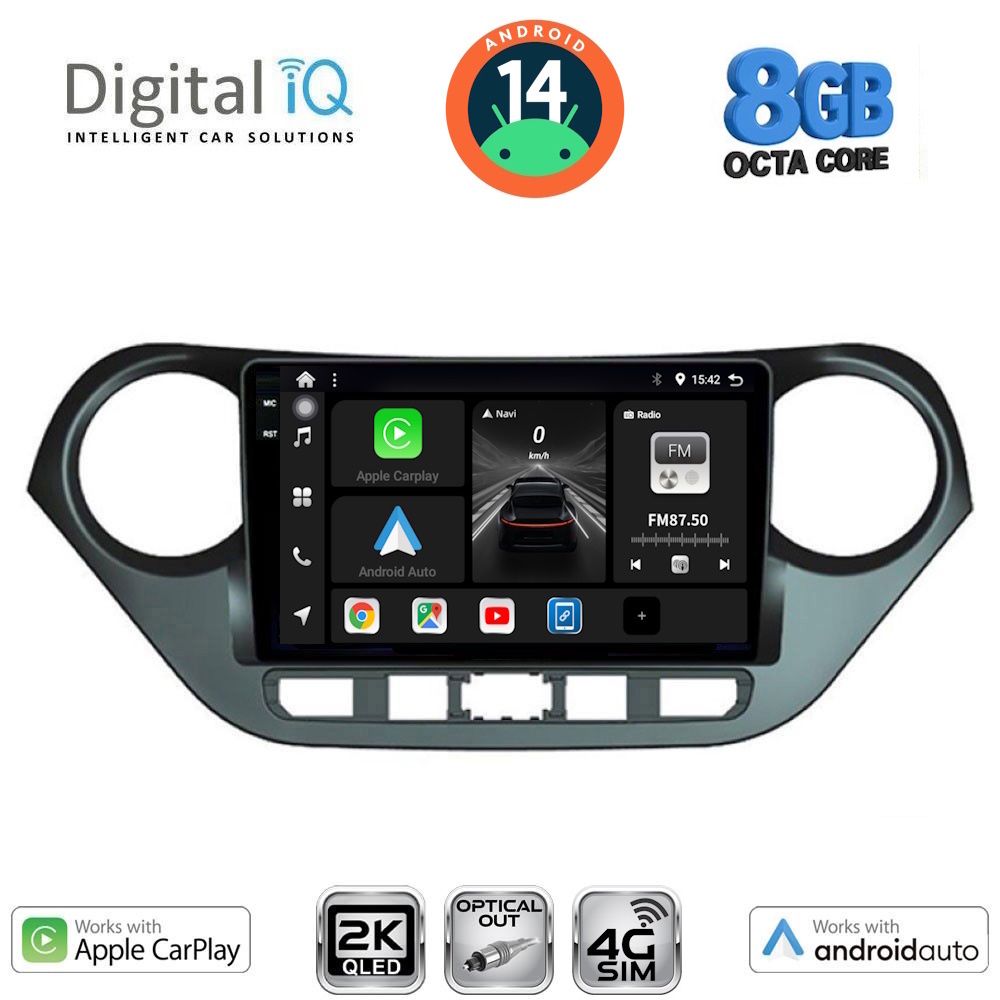Βλησαρούλης Car Center - DIGITAL IQ BXK 20224_CPAA (9inc) MULTIMEDIA TABLET for HYUNDAI i10 mod. 2014-2020