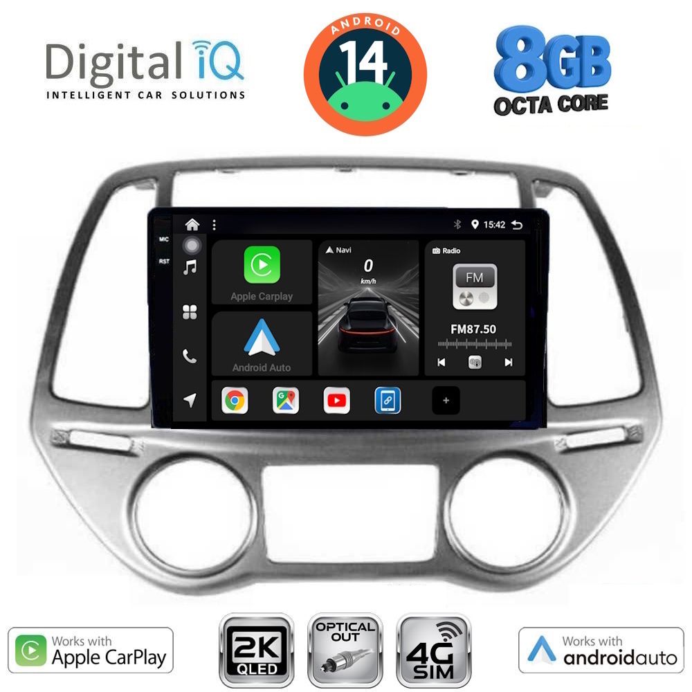 Βλησαρούλης Car Center - DIGITAL IQ BXK 20227_CPAA CLIMA (9inc) MULTIMEDIA TABLET for HYUNDAI i20 mod. 2008-2012