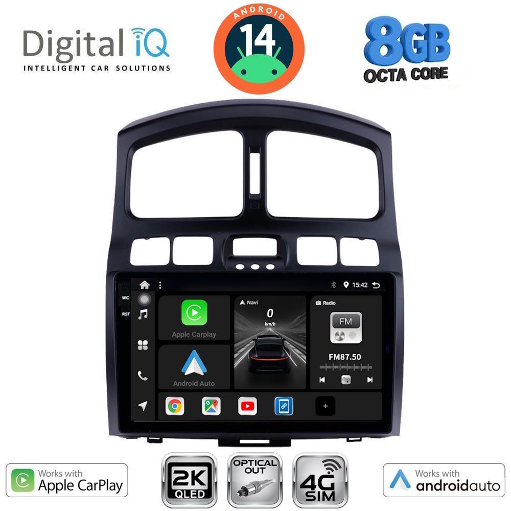 Βλησαρούλης Car Center - DIGITAL IQ BXK 20236_CPAA (9inc) MULTIMEDIA TABLET for HYUNDAI SANTA FE  mod. 2003-2006