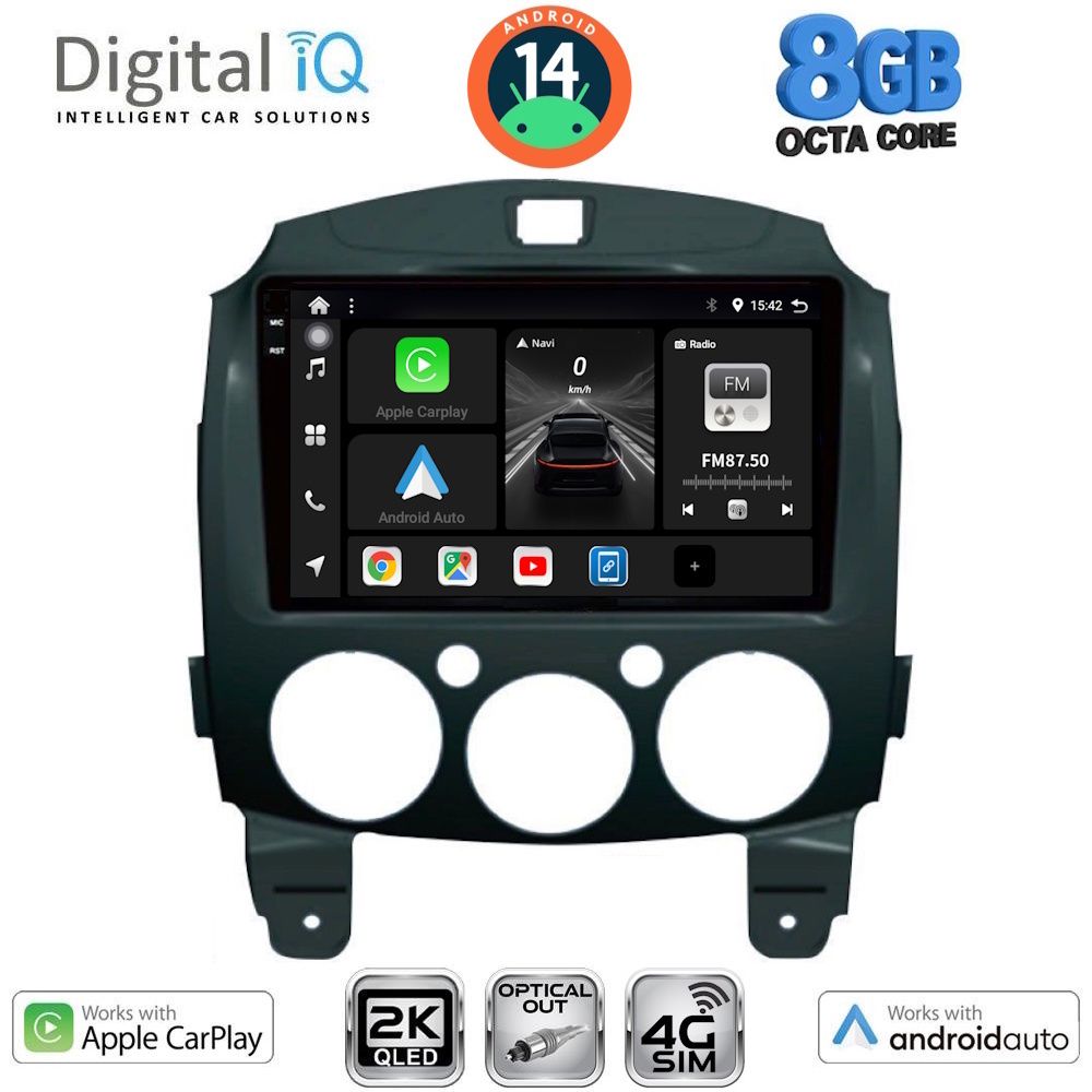 Βλησαρούλης Car Center - DIGITAL IQ BXK 20361_CPAA (9inc) MULTIMEDIA TABLET for MAZDA 2  mod. 2007-2014