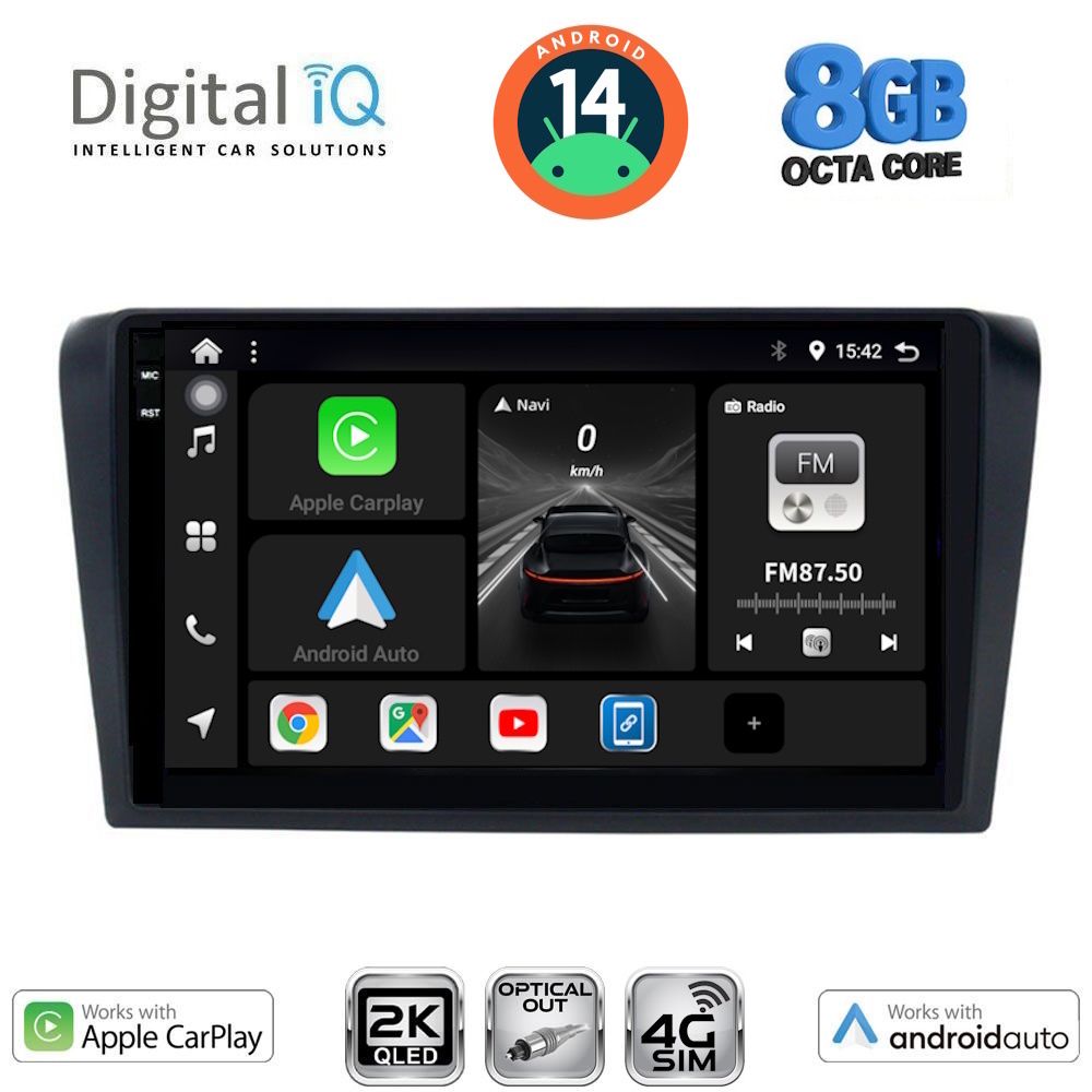 Βλησαρούλης Car Center - DIGITAL IQ BXK 20365_CPAA (9inc) MULTIMEDIA TABLET for MAZDA 3 mod. 2003-2008