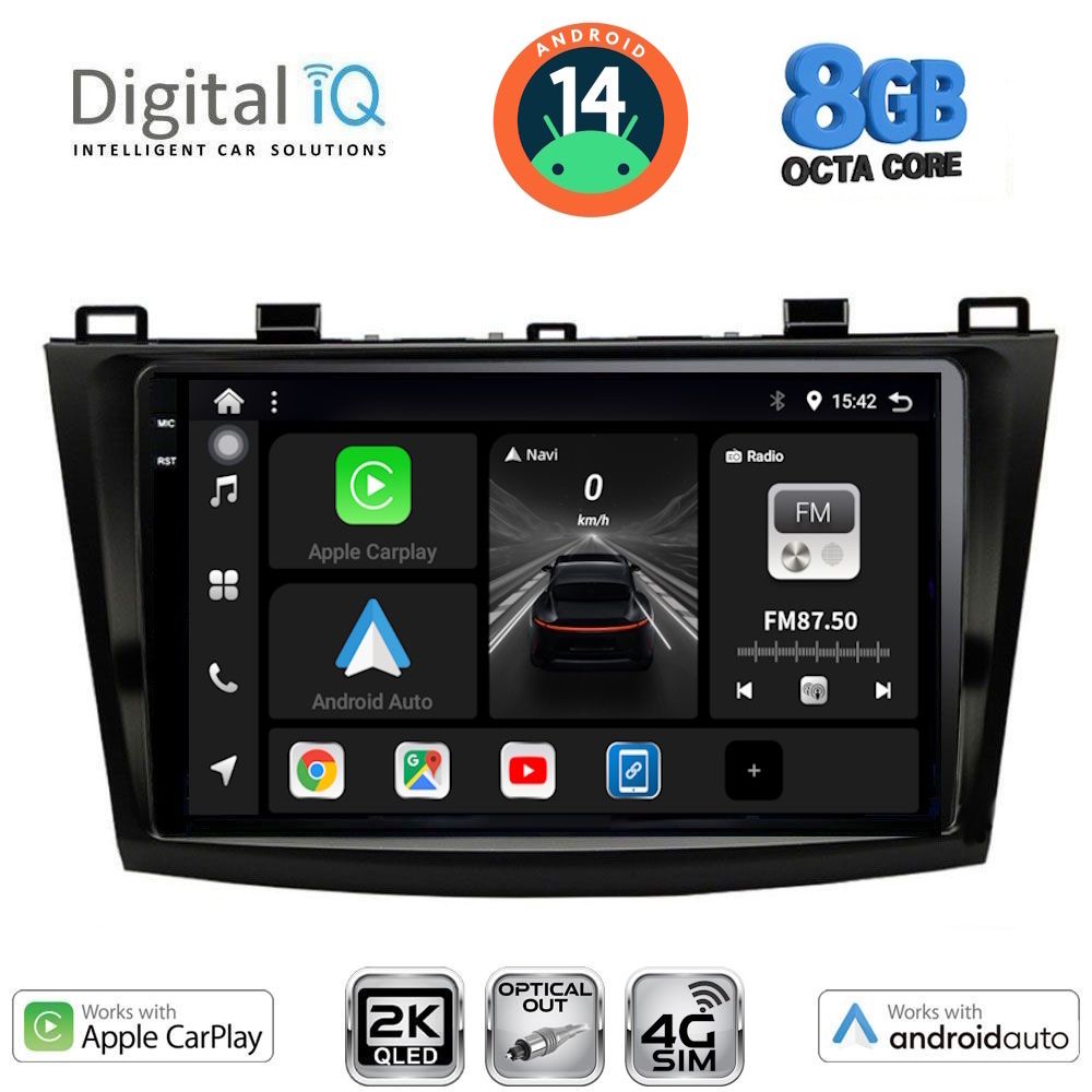 Βλησαρούλης Car Center - DIGITAL IQ BXK 20366_CPAA (9inc) MULTIMEDIA TABLET for MAZDA 3 mod. 2009-2014