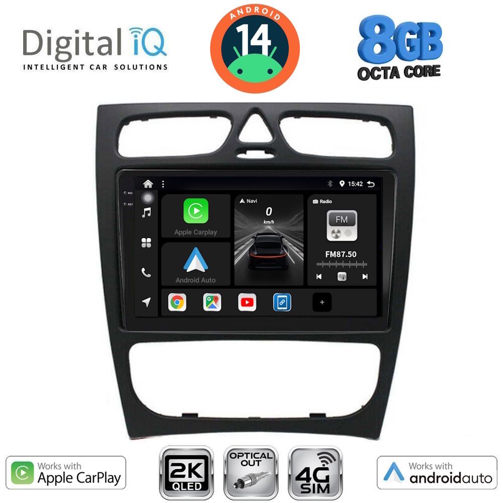 Βλησαρούλης Car Center - DIGITAL IQ BXK 20402_CPAA (9inc) MULTIMEDIA TABLET for MERCEDES C (W203) mod. 1999-2004