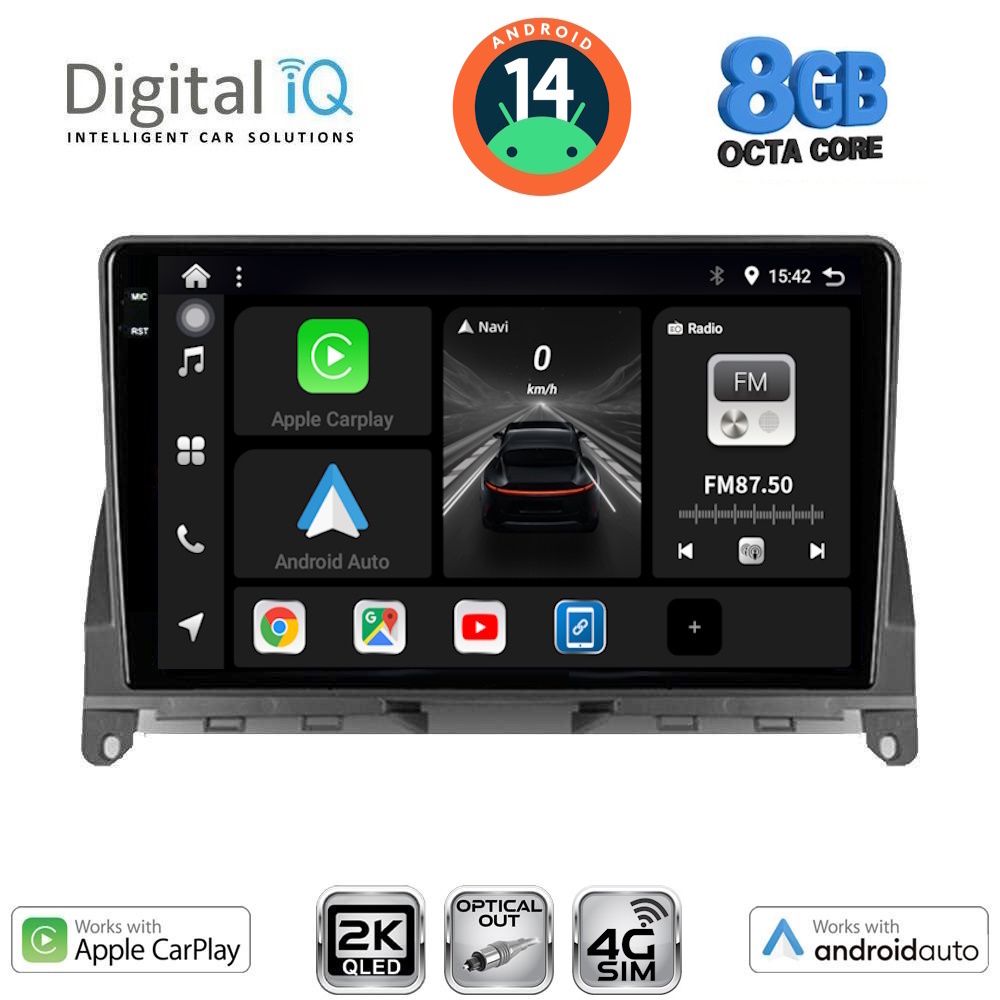 Βλησαρούλης Car Center - DIGITAL IQ BXK 20405_CPAA (9inc) MULTIMEDIA TABLET for MERCEDES C (W204) mod. 2007-2011