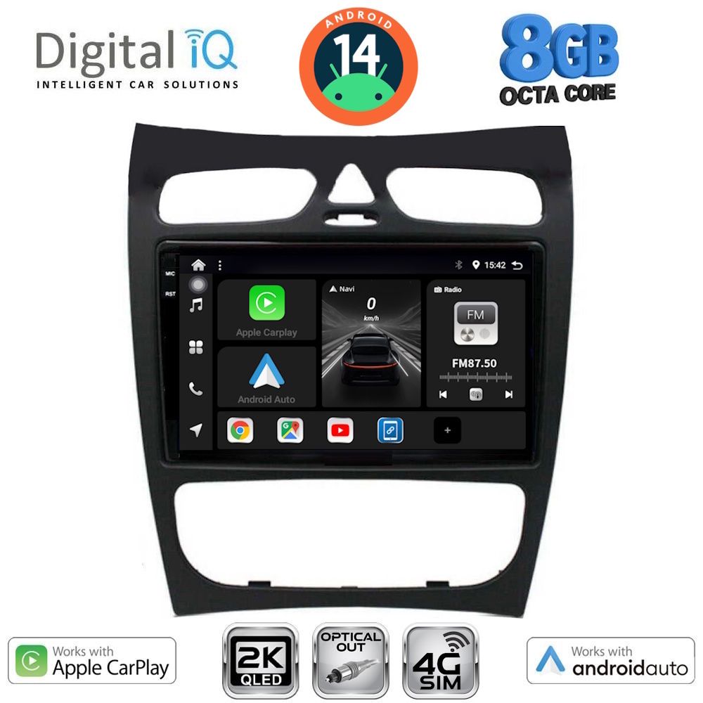 Βλησαρούλης Car Center - DIGITAL IQ BXK 20406_CPAA (9inc) MULTIMEDIA TABLET for MERCEDES CLK (W209) mod. 2000-2004