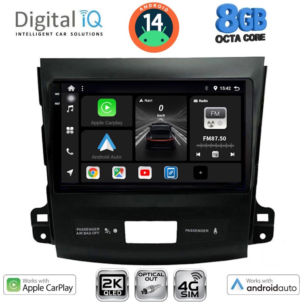 Βλησαρούλης Car Center - DIGITAL IQ BXK 20442_CPAA (9inc) MULTIMEDIA TABLET for CITROEN C-CROSSER | MITSUBISHI OUTLANDER | PEUGEOT 4007  mod. 2006-2012